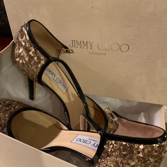 Gold sequins pumps from Jimmy! - Picture 4 of 7